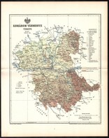 1895 Komárom Vármegye Térképe, Tervezte: Gönczy Pál, Kiadja: Posner Károly Lajos és Fia, 24×29 Cm - Autres & Non Classés