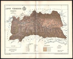 1895 Liptó Vármegye Térképe, Tervezte: Gönczy Pál, Kiadja: Posner Károly Lajos és Fia, 24×29 Cm - Sonstige & Ohne Zuordnung