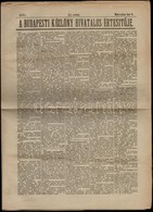 1877 A Budapesti Közlöny Hivatalos Értesítője, 1877. Március. 8. 54. Szám, 1809-1832 P. - Zonder Classificatie