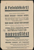 1938 'A Felvidékért! Közös Lengyel-magyar Határt!' Röplap - Ohne Zuordnung