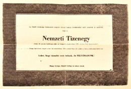 1986 Nemzeti Tizenegy Gúnyos Halálozási értesítője, Fénymásolt, Hajtásnyommal, 21x29 Cm - Ohne Zuordnung