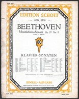 Beethoven Mondschein-Sonate Op. 27 N. 2. (Holdfény Szonáta.) Edition Schott. A Borító Levált A Kottáról. - Sonstige & Ohne Zuordnung