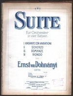 Dohnányi Ernő: Suite Für Orchester In Vier Sätzen. Op. 19. Leipzig-Wien, Ludwig Doblinger. Papírkötésben, Szétvált Kötés - Andere & Zonder Classificatie