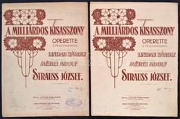 Strauss József: A Milliárdos Kisasszony. I-II. Füzet. Operette 3 Felvonásban. Szövegét írta: Lindau Károly. Zenéjét Szer - Otros & Sin Clasificación