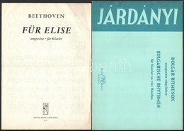 Vegyes Kotta Tétel, 4 Db: Beethoven: Für Elise Zongorára.; Járdányi Pál: Bolgár Ritmusok Zongorára, Négy Kézre.; Csenki  - Sonstige & Ohne Zuordnung