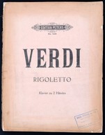 Cca 1900 Verdi: Rigoletto Zongoraátirat, Kottafüzet. - Otros & Sin Clasificación