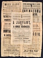 1879-1881 Színészet Szentesen, 11 Db Színházi Plakát, A Fejléceken Koronás Kiscímerrel, Szentes, Cherrier János-ny., Haj - Andere & Zonder Classificatie