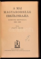 Papp Jenő: A Mai Magyarország Erkölcsrajza. Korunk Kritikája 1918-1933. Bp., 1934, Káldor Könyvkiadóvállalat. Kiadói Egé - Sin Clasificación
