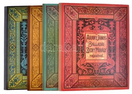 Arany János Balladái Zichy Mihály Rajzaival 4 Kötete. Fakszimile Kiadás. Bp., 1988-1990, TÉKA. Kiadói Kissé Kopott Félvá - Sin Clasificación