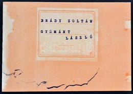 Brády Zoltán-Gyémánt László: Egy Szerelem Följegyzései. Brády Zoltán 1976-ban Befejezett Följegyzései. Gyémánt László Ra - Sin Clasificación