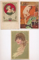 ** * 34 Db RÉGI Motívumlap: Hölgyek, Vegyes Minőség / 34 Pre-1945 Motive Postcards: Ladies, Mixed Quality - Unclassified
