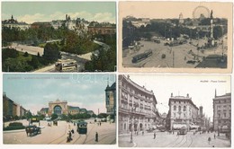 ** * 14 Db Régi Képeslap Villamosokkal / 14 Pre-1945 Postcards With Trams - Unclassified