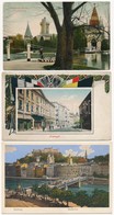 ** 6 Db RÉGI Külföldi Városképes Lap / 6 Pre-1945 European Town-view Postcards: Salzburg, Przemysl, Laxenburg, Lviv - Non Classés