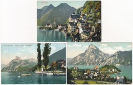 ** 6 Db RÉGI Osztrák Városképes Lap / 6 Pre-1945 Austrian Town-view Postcards: Bad Ischl, Hallstatt, Traunkirchen, Gmund - Ohne Zuordnung