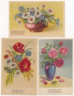 ** 5 Db RÉGI Motívum Képeslap: Virágok / 5 Pre-1945 Motive Postcards: Flowers - Ohne Zuordnung