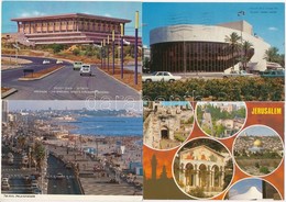 ** * 31 Db MODERN Izraeli Városképes Lap, Egy Leporelloval / 31 Modern Israel Town-view Postcards With 1 Leporello - Unclassified