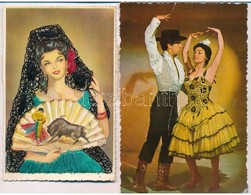 2 Db Modern Spanyol Folklór Lap / 2 Modern Spanish Folklore Cards - Unclassified