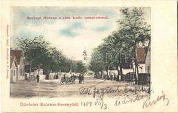 T2 1904 Balatonberény, Fő Utca, Római Katolikus Templom. Neumark Adolf Kiadása - Non Classés