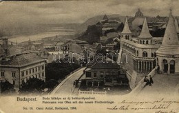 T2/T3 1904 Budapest I. Buda Látképe Az új Halász-lépcsővel. Ganz Antal No. 19.  (fa) - Ohne Zuordnung