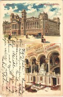 T3/T4 1905 Budapest V. Igazságügyi Palota, Belső. Kunstanstalt 'Kosmos' S. IX. Art Nouveau Litho (kis Sarokhiány / Small - Non Classés