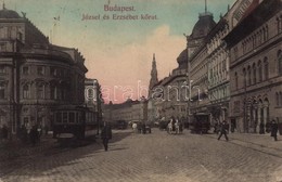 T2/T3 1910 Budapest VIII. József és Erzsébet Körút, Hotel Rémi Szálloda, M. Kir. Technológiai Iparmúzeum, Villamosok. Ta - Ohne Zuordnung