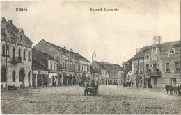 T2 1913 Siklós, Kossuth Lajos Tér, Központi Szálloda és étterem, Gottlieb Géza üzlete, Takarékpénztár - Non Classés