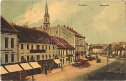 T2/T3 1910 Sopron, Várkerület, Pesti Magyar Kereskedelmi Bank, üzletek, Könyvnyomda. Kummert L. Utóda Kiadása 445. Sz. ( - Non Classés