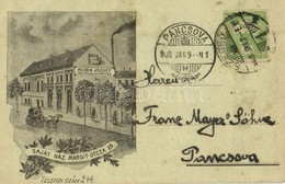 T2/T3 1908 Szeged, Rubin József Asztalos és Kárpitos Műhelye, Reklám. Saját Ház Margit Utca 19. Floral - Non Classés