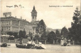 T2 1906 Szeged, Széchenyi Tér, Városháza, Piac, Háy Miksa üzlete - Non Classés
