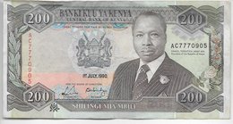 2 SCANNERS - BILLETS - KENYA - BILLET DE BANQUE KENYA - 1990 - 200 KES - KENYAN XELIM - Kenia