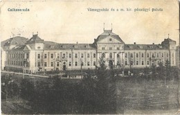 T3 1919 Csíkszereda, Miercurea Ciuc; Vármegyeháza és M. Kir. Pénzügyi Palota. Nagy Ferenc Kiadása / County Hall, Palace  - Zonder Classificatie