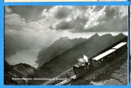 OLI216, Brienz, Brienzrrothorn Bahn, Gewitterstimmung, Train, 9841, Circulée 1959 Tampon Hotel Rothorn - Kulm - Brienz