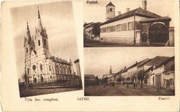 ** T2 Ditró, Gyergyóditró, Ditrau; Paplak, Római Katolikus Templom, Piactér, Székely Kapu / Rectory, Church, Market Squa - Non Classés