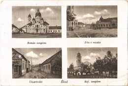 T3 1944 Élesd, Alesd; Román Ortodox Templom, Fő Tér, Református Templom, Utca / Romanian Orthodox Church, Main Square, C - Non Classés