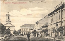 T2/T3 1906 Nagyszentmiklós, Sannicolau Mare; Sas Utca, Takarékpénztár, Mausz János üzlete. Kiadja Wiener Náthán / Street - Ohne Zuordnung