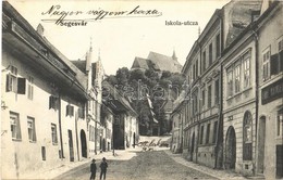 T2/T3 1906 Segesvár, Schässburg, Sighisoara; Iskola Utca, Emil Radler üzlete. Zeidner H. Kiadása / Street And Shop (EK) - Ohne Zuordnung