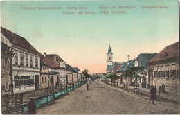 T2 1911 Szászsebes, Mühlbach, Sebesul Sasesc, Sebes; Görög Utca, Ortodox Templom. J. Hientz Kiadása / Street View, Greek - Ohne Zuordnung