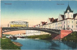 T2/T3 1917 Temesvár, Timisoara; Béga Részlet, Híd, Villamos, Kávéház / Bridge, Tram, Café (EK) - Non Classés