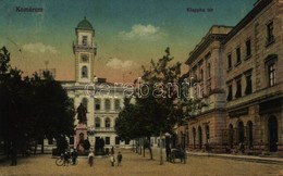 T2 1918 Komárom, Komárnó; Klapka Tér és Szobor, Városház, Könyvnyomda, Ipovitz és Ivánfi üzlete / Square, Statue, Town H - Other & Unclassified