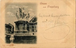 T2/T3 1900 Pozsony, Pressburg, Bratislava; Mária Terézia Szobor. Regel & Krug / Maria Theresa Statue (fl) - Autres & Non Classés