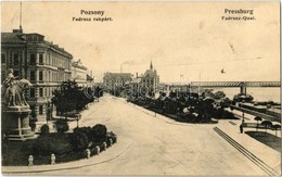 T2/T3 1908 Pozsony, Pressburg, Bratislava; Fadrusz Rakpart, Vasúti Híd, Gőzhajó / Fadrusz-Quai / Quay, Railway Bridge, S - Autres & Non Classés