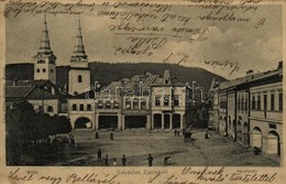 T2/T3 1904 Zsolna, Zilina; Fő Tér, Melczer Antal, Spanyol Gábriel üzlete. Lövy Fülöp Kiadása / Hauptplatz / Main Square, - Sonstige & Ohne Zuordnung