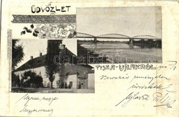 T2/T3 1900 Tiszaújlak, Vulok, Vilok, Vylok; M. Kir. Sóhivatal, Kincstári Tisza Híd. Grün Henrik Kiadása / Salt Mine Offi - Sonstige & Ohne Zuordnung