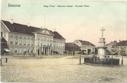 T2/T3 1908 Pancsova, Pancevo; Grosser Platz / Nagy Piac, Városháza. Kohn Samu Kiadása / Market, Town Hall (EK) - Zonder Classificatie