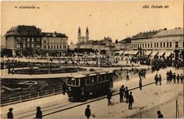 * T2/T3 Szabadka, Subotica; Szt. István Tér, üzletek, Villamos / Square, Shops, Tram (fl) - Ohne Zuordnung