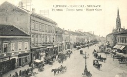 T2 Újvidék, Novi Sad; Fő Utca, Piac, Singer Varrógép, Momirovits üzlete / Main Street With Market And Shops - Ohne Zuordnung