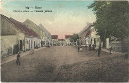 T2/T3 1915 Ürög, Irig; Glavna Ulica / Fő Utca, üzletek / Main Street, Shops + 'K. Und K. KORPS MUN. PARK No. 15. KOLONNE - Ohne Zuordnung
