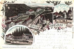 T3 1897 (Vorläufer!) Tobelbad Bei Graz, Wandelbahn U. Ludwigsbad, Curort, Kurplatz / Spa, Hiking Trail. Kunstanstalt Kar - Autres & Non Classés