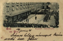 T2/T3 1897 (Vorläufer!!) Wien, Vienna, Bécs I. Burgmusik, Fahnenübergabe / Castle Music, K.u.K. Military Band, Flag Hand - Sonstige & Ohne Zuordnung