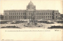 ** T2/T3 Wien, Vienna, Bécs I. K. K. Kunsthistorisches Hof-Museum Und Kaiserin Maria Theresia Monument Von Zumbusch / Mu - Autres & Non Classés